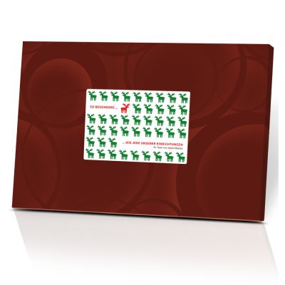 Kundenbespiel Schachtel mit individuellem Aufkleber für 15 Pralinen